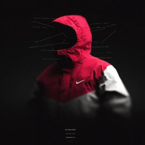 Nike Red and White Hoodie