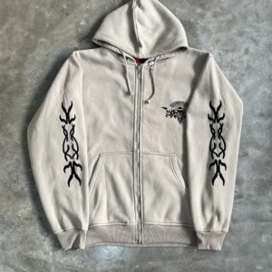 Beige printed hoodie