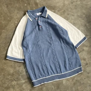 Top man blue knitted polo