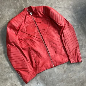 Red super man leather jacket