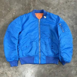 Blue bomber jacket
