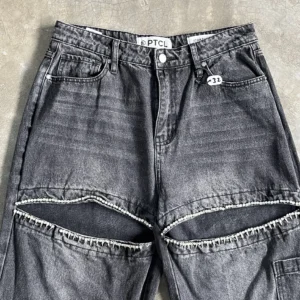 Ptcl Black Rhinestone cutout jeans