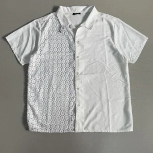 BOHOO MAN Designer white embroidered shirt