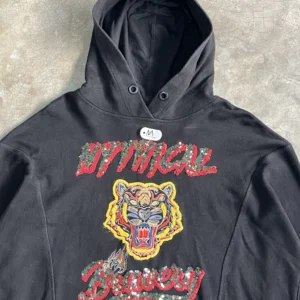 Only tiger embroidery boxy over sized hoodie