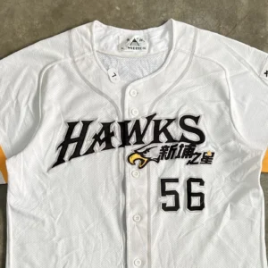 White HAWKS baseball jersey