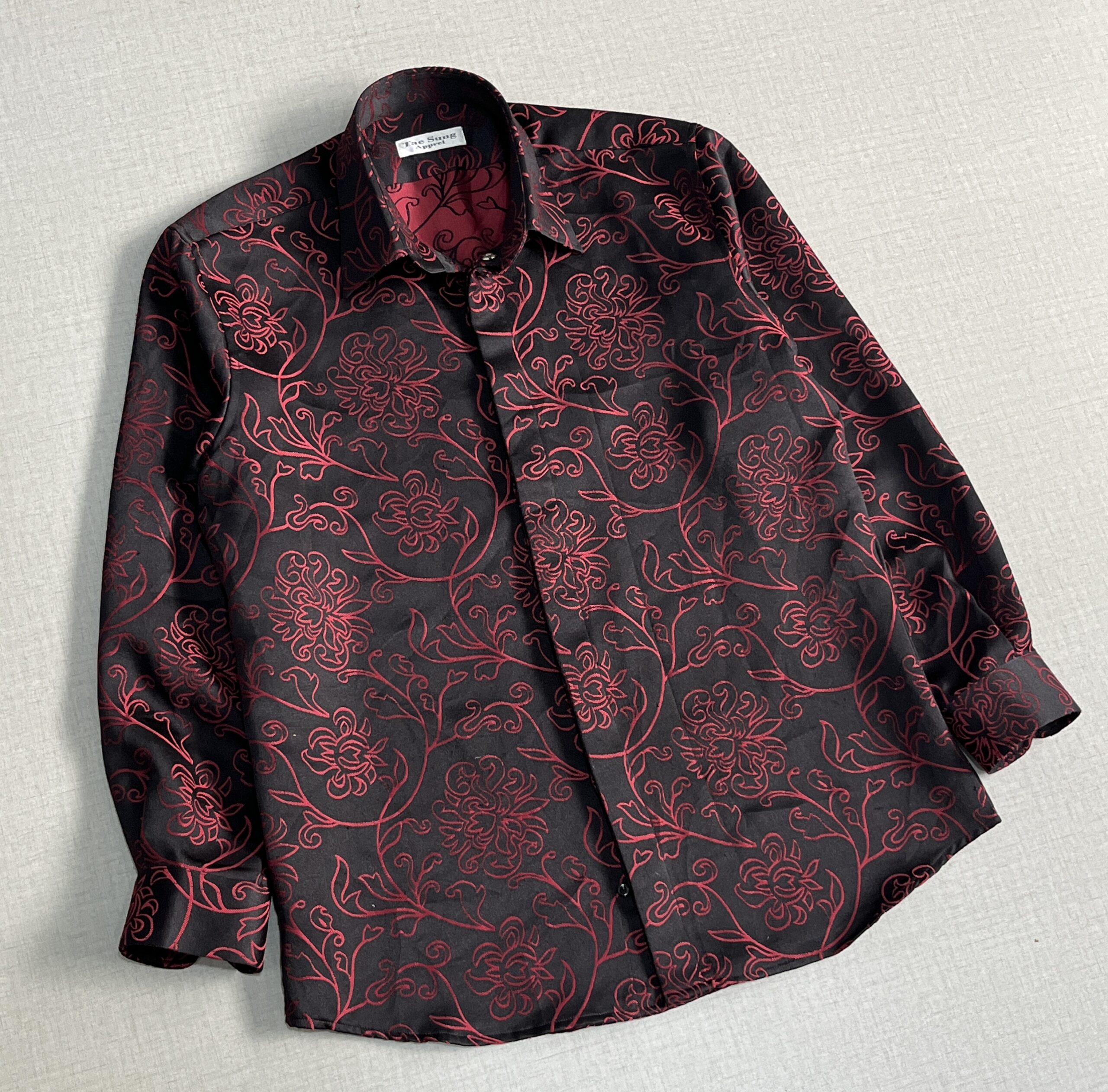 Men’s luxury shiny embroidered shirt - Image 7