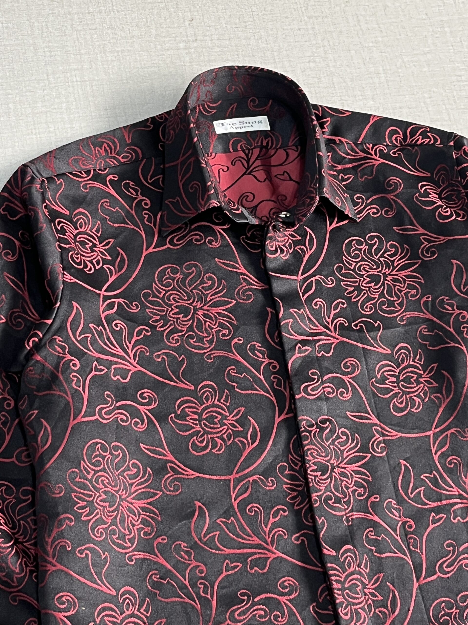Men’s luxury shiny embroidered shirt - Image 5