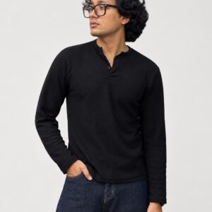 Henley Slim-Fit Waffle T-Shirt