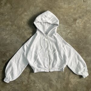 Grey oversized  cropped hoodie
