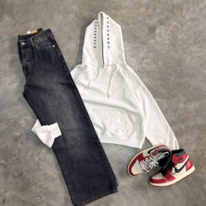Off white numbering cropped hoodie